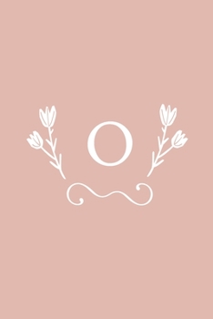 O: Monogram initial medium-lined notebook. Pink and white diary.