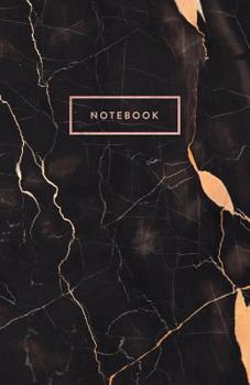Notebook : Black Marble and Rose Gold 5. 5 X 8. 5 - A5 Size
