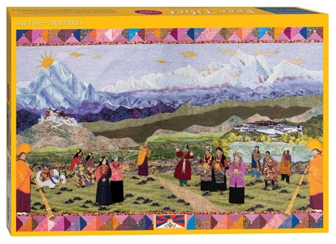 Free Tibet Quilt Jigsaw Puzzle for Adults by Meri Henriques Vahl: 1000 Pieces, Dimensions 29.5" X 19.5"