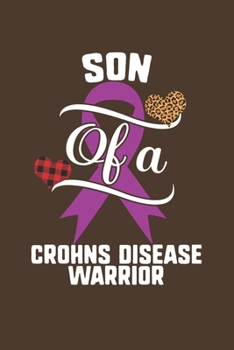 Son Of A Crohns Disease Warrior: Crohns Disease Awareness Leopard Buffalo Plaid Family Gift