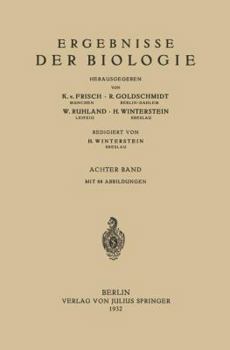 Paperback Ergebnisse Der Biologie: 8. Band [German] Book