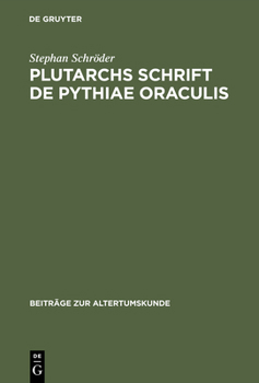 Hardcover Plutarchs Schrift De Pythiae oraculis [German] Book