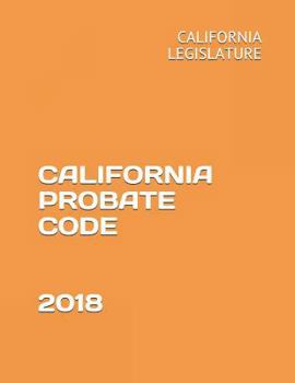 Paperback California Probate Code 2018 Book