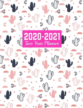 2020-2021 Two Year Planner: Cute January 1, 2020 to December 31, 2021 Weekly & Monthly View Planner, Organizer & Diary Art Cover 00023188