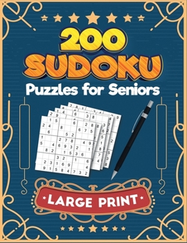 Paperback Sudoku Puzzle Book for Seniors: 200 Large Print Hard Sudoku Puzzles - 250 pages [Large Print] Book