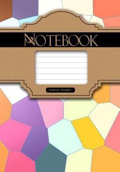 Paperback Notebook, Big Mosaic Background, 7 x 10, 50 Sheet Book