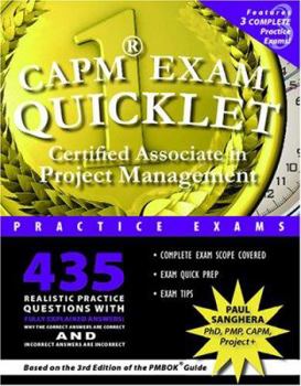 Paperback Capm Exam Quicklet: Certified Associate in Project Management Practice Exams Book