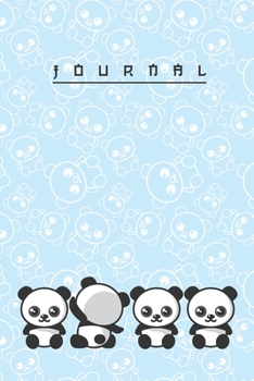 Journal: Super Cute Kawaii Baby Panda Bears Journal for Girls and Women, Pretty Line Ruled Paper Notebook for Writing Notes and Journaling, Made for ... List, Important Things and Beautiful Thoughts