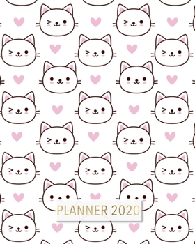 PLANNER 2020: Weekly Planner. Monthly Calendars, Daily Schedule, Important Dates, Mood Tracker, Goals and Thoughts all in One! Cute Cat Pattern