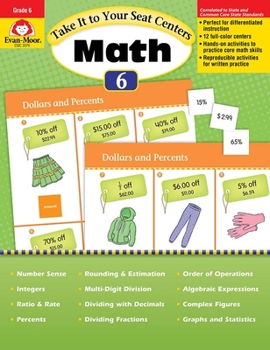 Paperback Take It to Your Seat: Math Centers, Grade 6 Teacher Resource Book