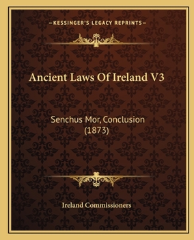 Paperback Ancient Laws Of Ireland V3: Senchus Mor, Conclusion (1873) Book