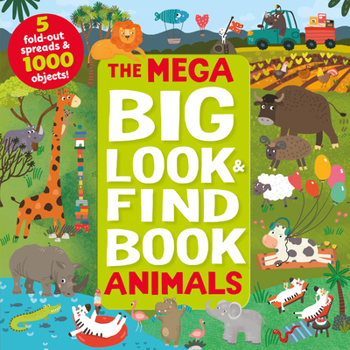 Hardcover Mega Big Look and Find Animals Book