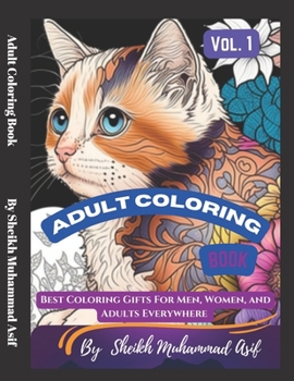 Paperback Cat Coloring Book For Adults And Teens [Large Print] Book