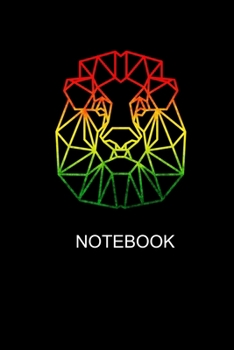 Notebook: Rasta Lion Geometric Reggae Jamaican Style, Journal/Notebook Blank Lined Ruled 6x9 120 Pages
