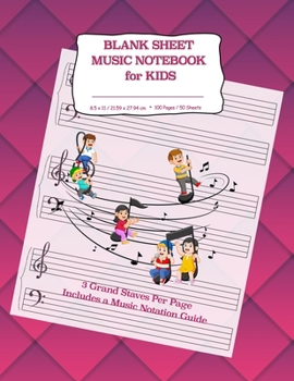 Paperback Blank Sheet Music Notebook for Kids: Notation Paper For Composing For Kids with Wide Staves Book