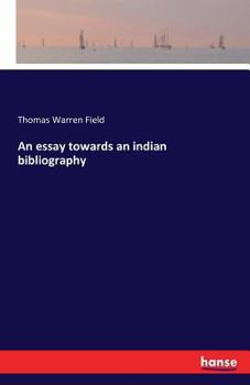 Paperback An essay towards an indian bibliography Book