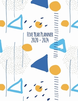 Paperback Five Year Planner: 2020-2024 Monthly Calendar - Geometrics Book