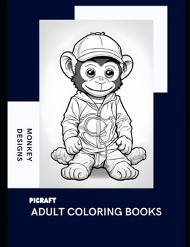 Paperback Adult coloring Book Baby Monkey Designs Book