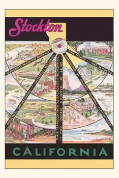 Paperback Vintage Journal Stockton Travel Poster Book