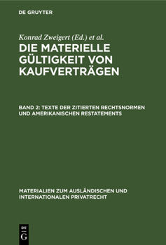 Hardcover Texte der zitierten Rechtsnormen und amerikanischen Restatements [German] Book