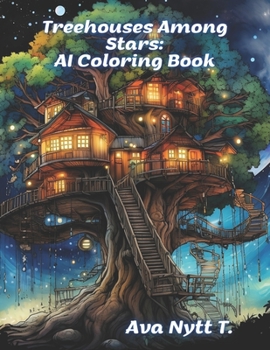 Paperback Treehouses Among Stars: AI Coloring Book
