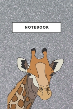 Paperback Notebook: Gray Background Giraffe Notebooks And Journal Soft Cover Lined Animal Pet Composition Book Planner Diary Book