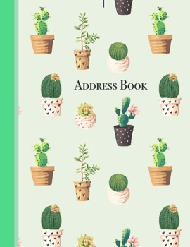 Paperback Address Book: Succulent Plants Cover Address Book 8.5 x 11inch Large Alphabetical Contacts Phone Book Organizer Book