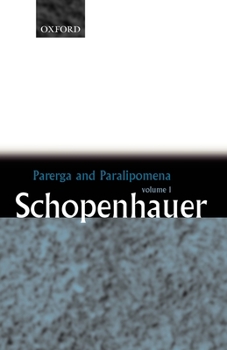 Paperback Parerga and Paralipomena: Short Philosophical Essays Volume One Book