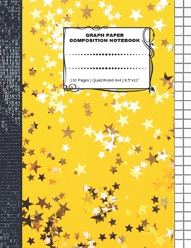 Graph Paper Composition Notebook: 110 Pages | Quad Ruled 4x4 | 8.5" x 11": Yellow Large Notebook with Grid Paper | Math Notebook For Students