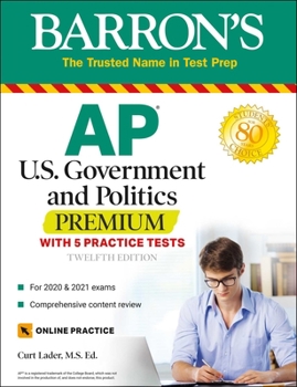 Paperback AP Us Government and Politics Premium: With 5 Practice Tests Book