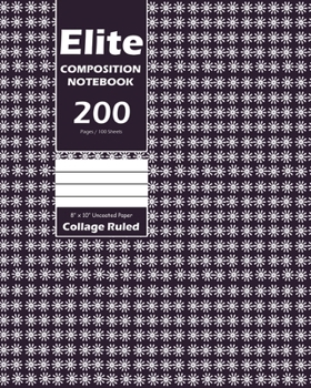 Paperback Elite Composition Notebook, Collage Ruled 8 x 10 Inch, Large 100 Sheet, Purple Cover Book