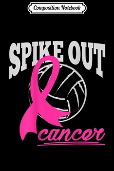 Composition Notebook: Volleyball Pink Ribbon Breast Cancer Awareness  Journal/Notebook Blank Lined Ruled 6x9 100 Pages