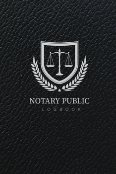 Notary Public Logbook: Black Leather Cover | A Simple Public Notary Records Log Book | Notary Services Receipt Journal