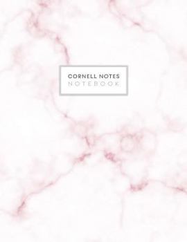 Paperback Cornell Notes Notebook: Pink Marble Minimal Cornell Note Paper Notes Taking Journal for School Students College Ruled Lined Large Notebook, 8. Book