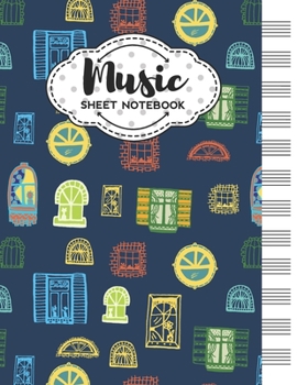 Music Sheet Notebook: Blank Staff Manuscript Paper with Unique Windows Themed Cover Design