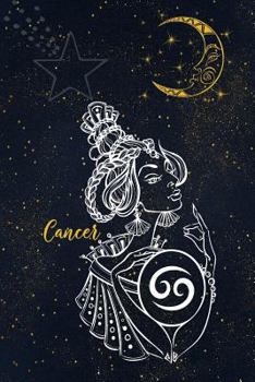 Cancer: Horoscope Zodiac Notebook Journal Diary 6" x 9" Wide Ruled Blank Line Paper 130 Pages