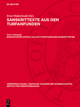 Hardcover Buddhistische Stotras aus ostturkistanischen Sanskrittexten [German] Book