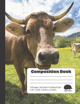 Cow In Your Face - College Ruled Compostion Book
