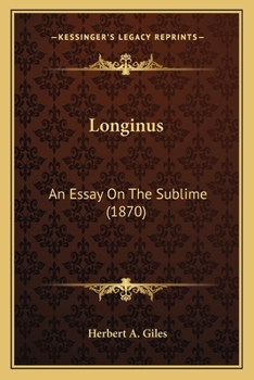 Paperback Longinus: An Essay On The Sublime (1870) Book