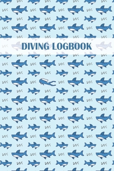 Paperback Diving Logbook: Diver's Log for Scuba Divers - Shark Pattern with Diver Design - 120 pages - 224 Dives Book