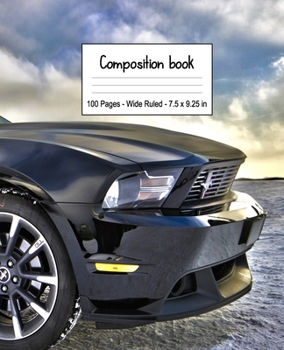 Paperback Composition Book: Cool Black Sports Car Wide-Ruled School Exercise & Writing Book. Book