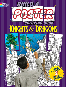 build a poster coloring book knights and dragons