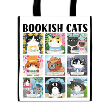 Misc. Bookish Cats Reusable Shopping Bag Book