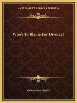Paperback Who's To Blame For Divorce? Book