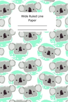 Paperback Cute Baby Koala Theme Wide Ruled Line Paper Book