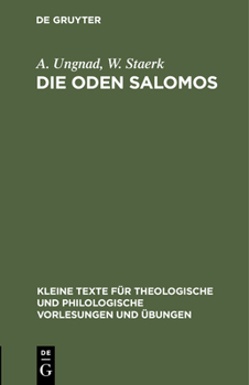 Hardcover Die Oden Salomos [German] Book
