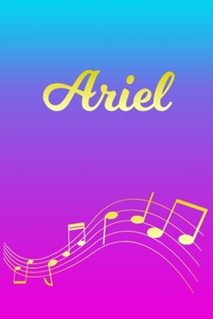 Ariel: Sheet Music Note Manuscript Notebook Paper | Pink Blue Gold  Personalized Letter A Initial Custom First Name Cover | Musician Composer ... Notepad Notation Guide | Compose Write Songs
