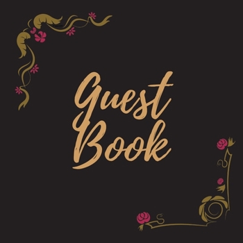 Guest Book - Gold Frame #21 For any occasion Light Green Color Pages 8.5 x 8.5 Inches 84 pages