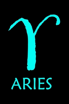 Notebook: Aries Zodiac Sign Blue Stars March April Birthday Gift Black Lined Journal Writing Diary - 120 Pages 6 x 9