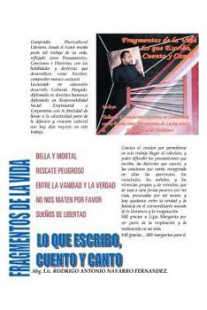Paperback Fragmentos de La Vida, Lo Que Escribo, Cuento y Canto [Spanish] Book